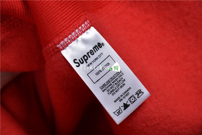 Supreme Red Hoodie With Blue Box Logo